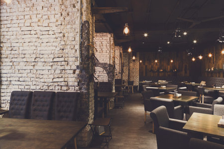 Mosaic of a Restaurant Interior With Simple Design and Wooden Details Inviting Guests to Dine