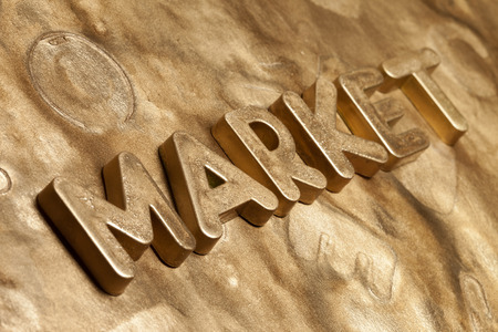Market Gold Letters 3d typeの写真素材