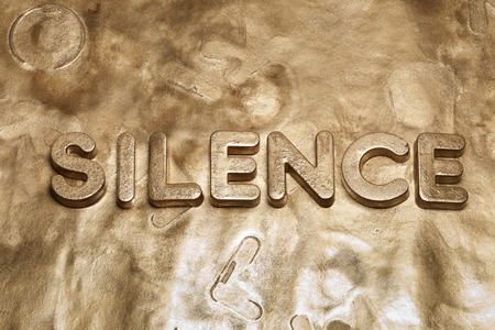 Silence Gold Word 3d Lettersの写真素材