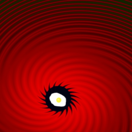 Fried egg - Who said that black holes absorb everything? What if from interior of a black hole emerges - fried egg? A little humor in science does not hurt ;-)))の写真素材