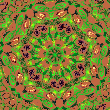 Brown mandala - The ornamental mosaic, which creating mandala of brown color の写真素材