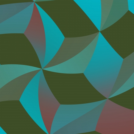 Pinwheel and cubes - Curved cubes created picture, which has a, in the center, a pinwheel の写真素材