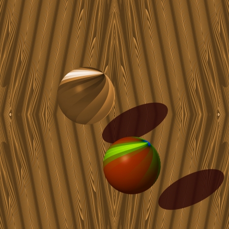 Balls and a wooden wall - A wooden wall and the two balls in motion の写真素材