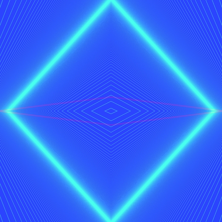 Blue rays - Geometric patterns, in the cold neon blue color.の写真素材
