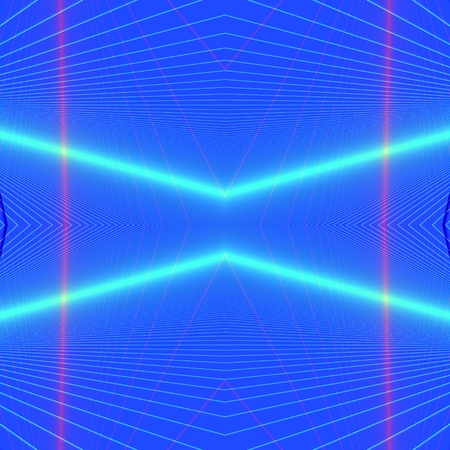 Blue net - Geometric pattern, which is in cold blue color, in the neon shades. A tangle of lines creates a dense network with a blue background.の写真素材