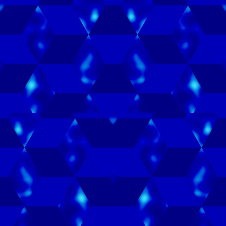 Blue cubes - Pattern of wallpaper, formed by the combination of cubes and light.の写真素材