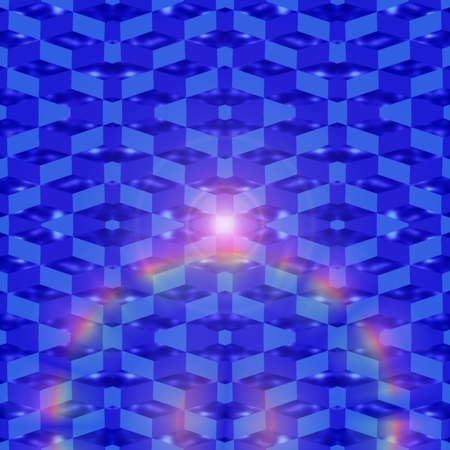 Light reflection - Cubes are arranged into mosaic, that in combination from lighting effects, mimics reflection of lens.の写真素材