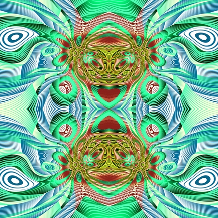 The mask of shaman - Middle of the picture are visible shapes resembling masks of shamans.の写真素材