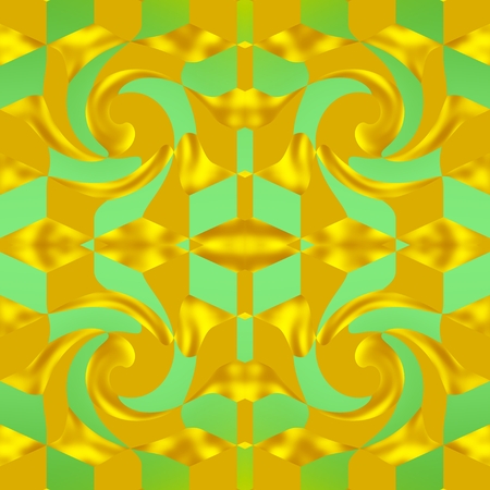 The golden grid - Ornament in the image is formed in the shape of a decorative grid, that is golden-yellow color.の写真素材