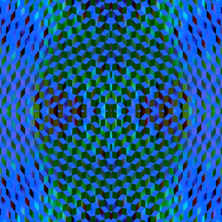 Prismatic terraces - This image is composed of blue prisms which are arranged symmetrically. The picture, causes a cold impression.の写真素材