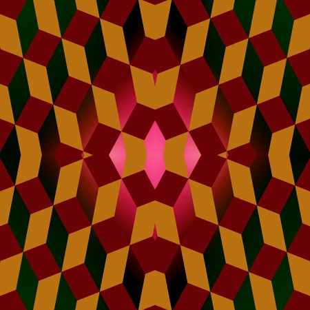 The pink center - The brown prisms in the middle of this picture have backlight in pink color.の写真素材