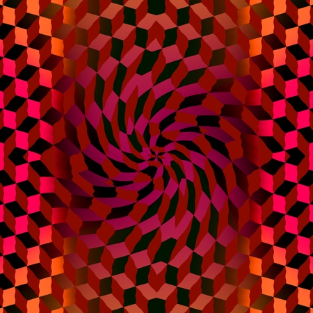 Waves and whirl - The corrugated cubes are arranged in the center of the image into the  shape of the spiral.の写真素材