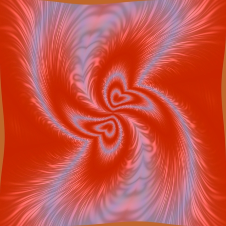 Dancing hearts Two hearts are in a swirling motion pattern の写真素材