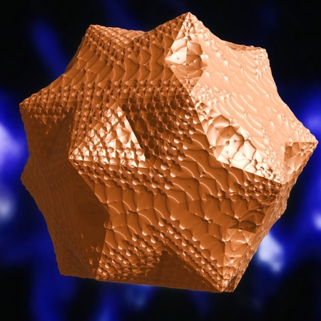 The plastic pentahedron - The object in this picture has a structure of polyhedron, which has a gloss as the hard plast or glass.の写真素材