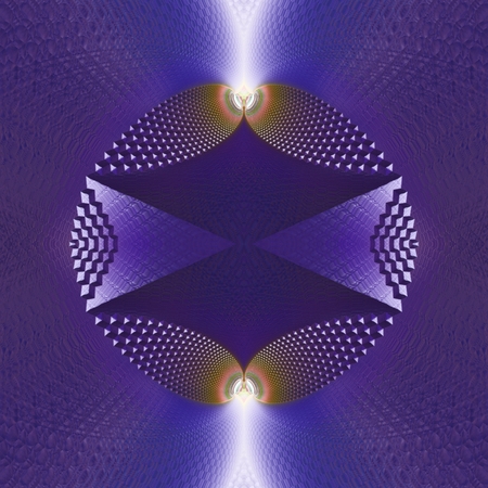 A prisms in ring - This image has a cubic structure, which is arranged into the shape of circle. The poles of this circle are disappearing in depth of light.の写真素材