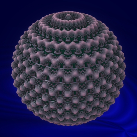 A sphere of wax - Spherical object in this image, has a symmetrically dissected surface, with waxy appearance.の写真素材