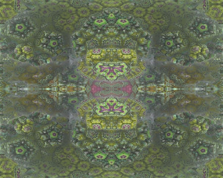 Mosaic of crystals: This image has a symmetrical structure, which has the appearance of regularly arranged crystals.の写真素材