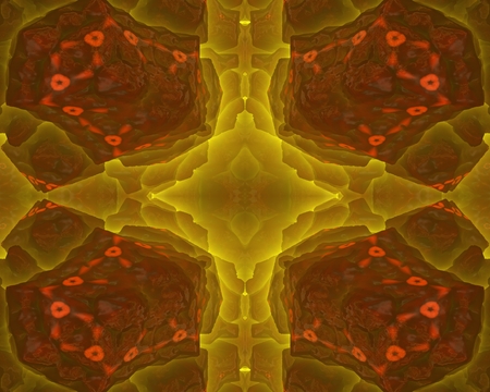 This mosaic has a composed of the fiery stones. Image has a symmetrical structure and gives the impression of a hot space.の写真素材