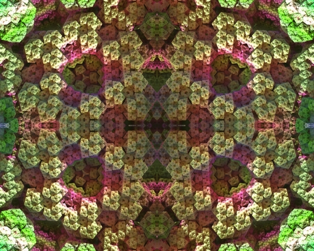 This image has a symmetrical structure having the appearance of stone mosaic. Pentagonal crystals are Roughly Arranged into the form of a hexagon Which in this image has dominated.の写真素材