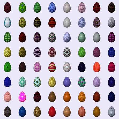 Colored eggs - In this figure is shown a set of painted eggs, which are suitable for various Easter decorations on a website and in the press.の写真素材