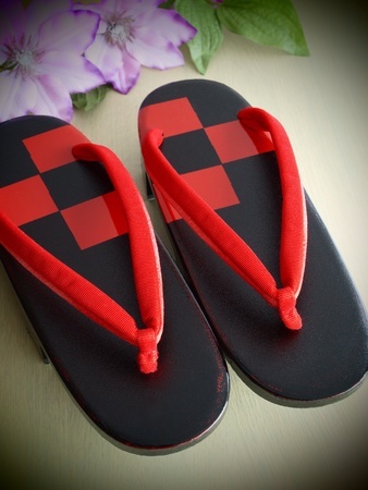 beautiful geta the Japanese footwear for kimonoの写真素材