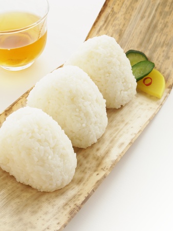 japanese rice ball shio onigiriの写真素材