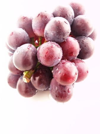 pink grape on white backgroundの写真素材