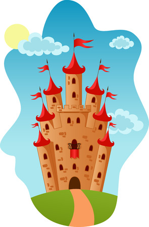 Illustration of the Castle in sunny dayのイラスト素材