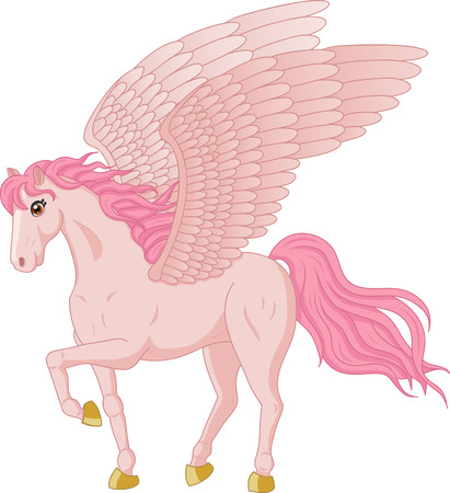 Vector illustration of beautiful walking Pegasusのイラスト素材
