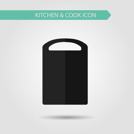 Vector flat stylish icon of kitchen and cooking. Kitchen utensils. Cutting board.のイラスト素材