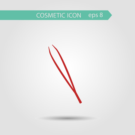 Vector stylish flat icon of eyebrow tweezers of beauty and cosmetics.のイラスト素材