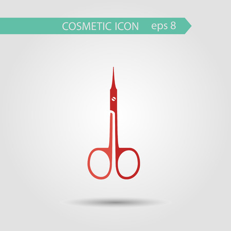 Vector stylish flat icon of nail scissors of beauty and cosmetics.のイラスト素材