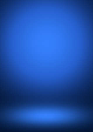 Abstract blue studio workshop background, template of room interior, floor and wall.の写真素材