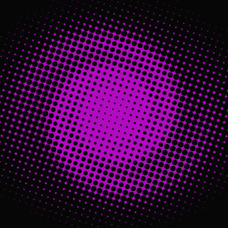 Abstract dotted halftone purple pattern on black background texture.の写真素材