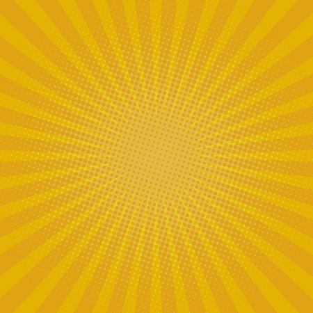 Golden rays dotty retro halftone pop art comic book background texture.の写真素材