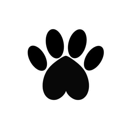 Paw print heart love abstract icon concept symbol logo sign design element.の写真素材