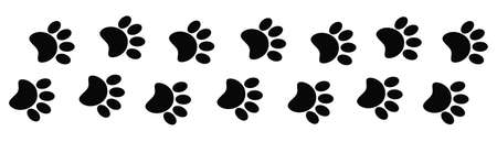 Paw prints animal track banner divider border stripe design template.の写真素材