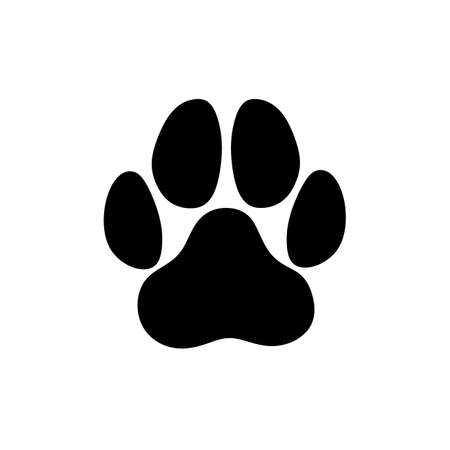 Paw print animal dog cat design element icon sign isolated on white.の写真素材