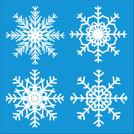 White snowflakes set icon symbol for Christmas holiday winter design.のイラスト素材