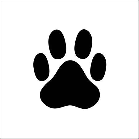 Paw print animal dog or cat design element icon sign isolated on white vector image.のイラスト素材