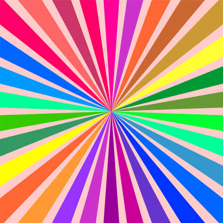 Multicolored rainbow rays starburst Christmas holiday background texture design template.のイラスト素材