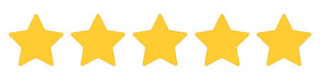 Five gold stars rating sign icon for websites with product and service reviews.のイラスト素材