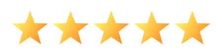 Five golden stars product rating review icon vector image.のイラスト素材