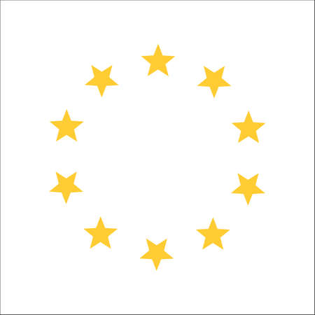 Ten golden stars circle sign or frame design template vector image.のイラスト素材