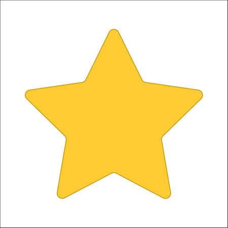 Gold star shape rating icon sign symbol isolated vector image.のイラスト素材