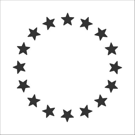 Stars in a circle sign or frame vector image graphic designのイラスト素材