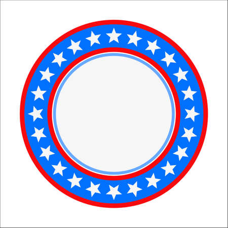 American patriotic circle border with stars and stripes with an empty space for text.のイラスト素材