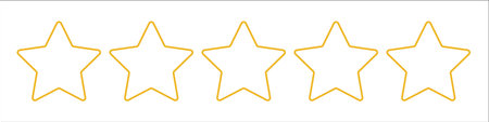 Five stars rating concept icon outline yellow gold color vector illustrationのイラスト素材