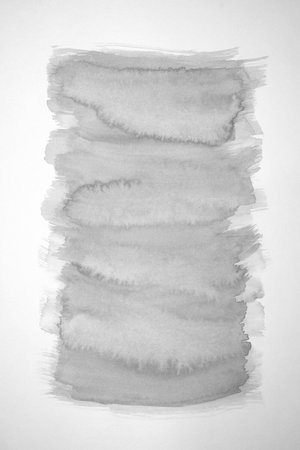 Grey watercolor brush hand drawing background on white paperの写真素材