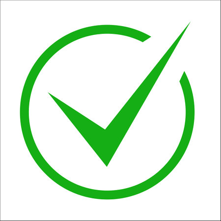 Green check mark in the circle icon isolated vector imageのイラスト素材